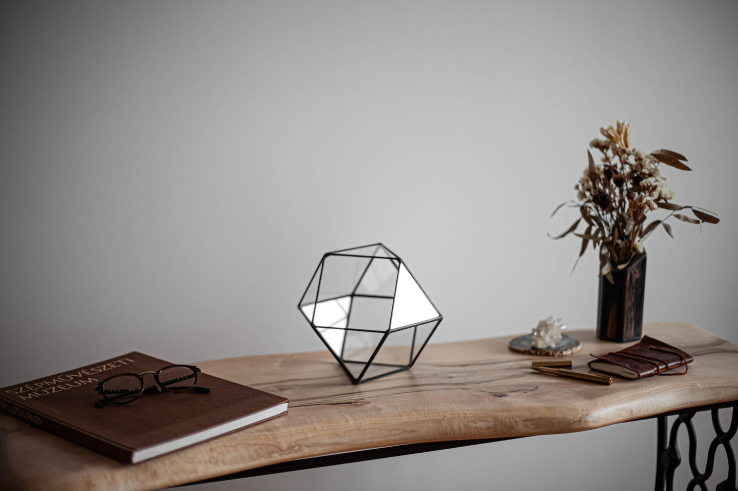 Cuboctahedron Stained Glass Geometric Terrarium