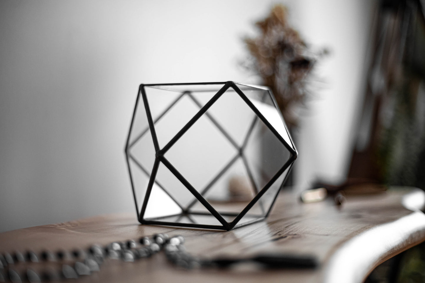 Cuboctahedron Stained Glass Geometric Terrarium