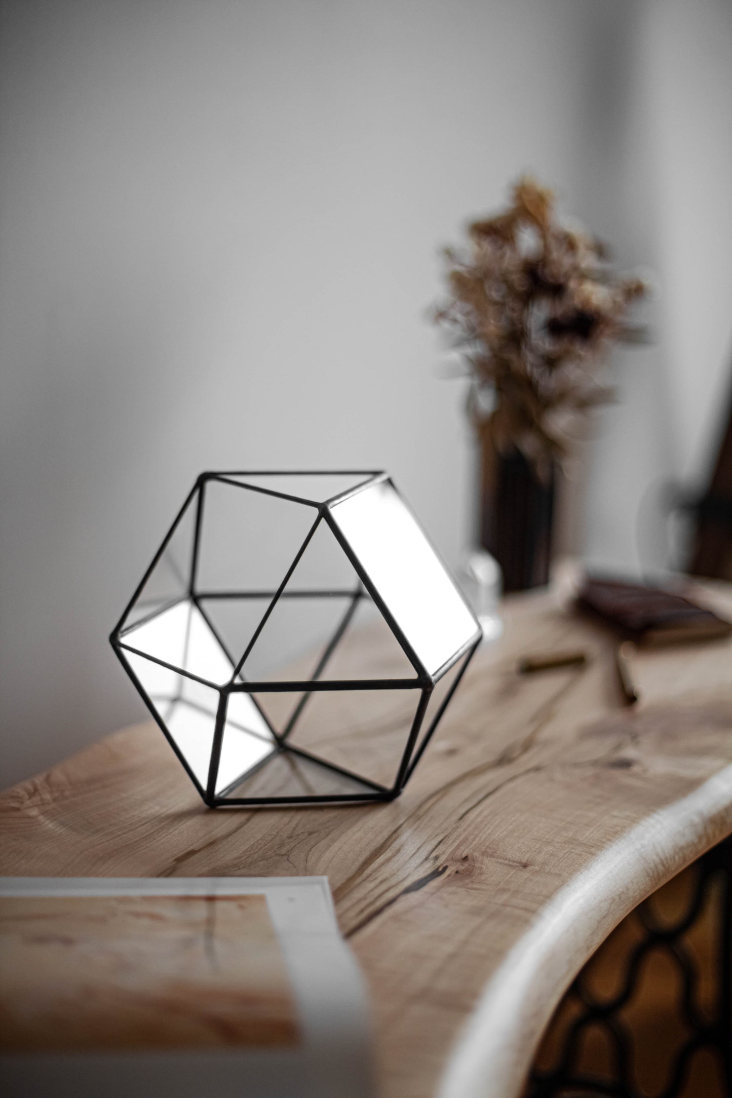 Cuboctahedron Stained Glass Geometric Terrarium