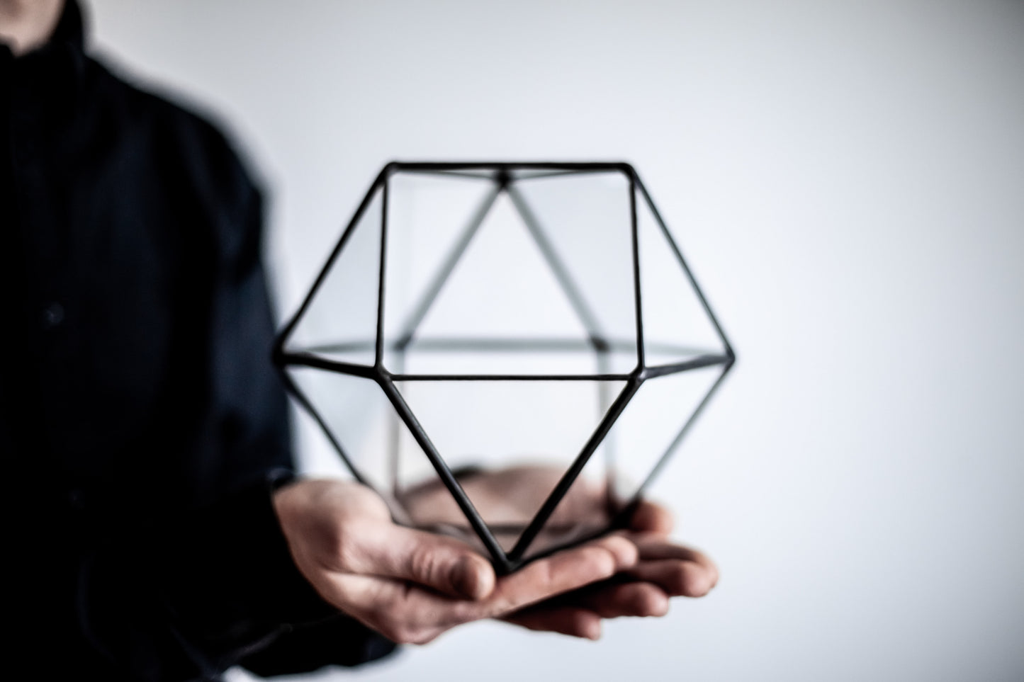 Cuboctahedron Stained Glass Geometric Terrarium