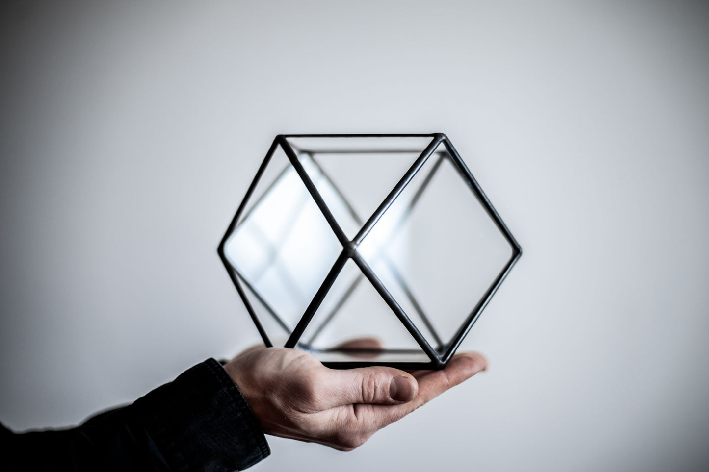 Cuboctahedron Stained Glass Geometric Terrarium