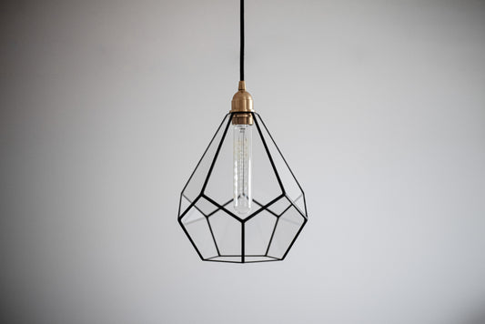 Pointed Dodecahedron Geometric Glass Chandelier