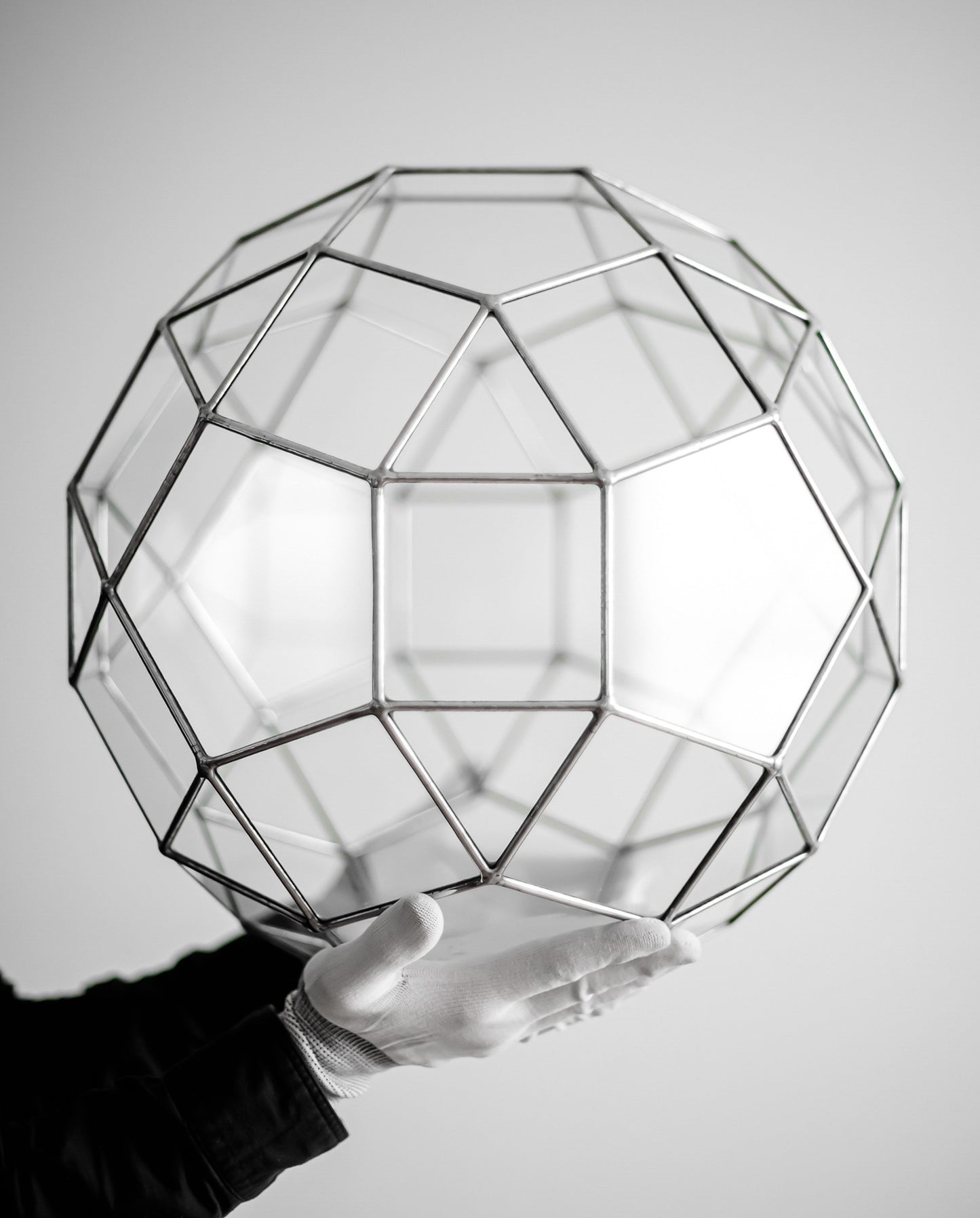 Rhombicosidodecahedron Geometric Glass Chandelier