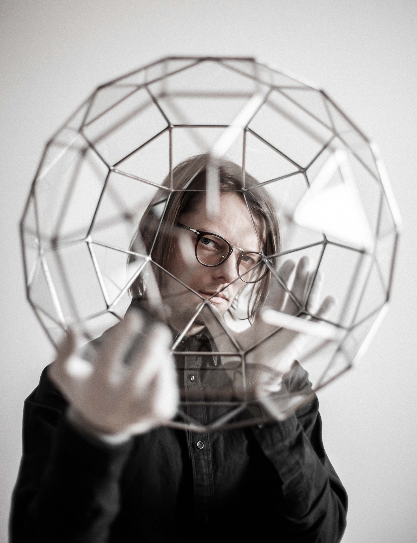 Rhombicosidodecahedron Geometric Glass Chandelier