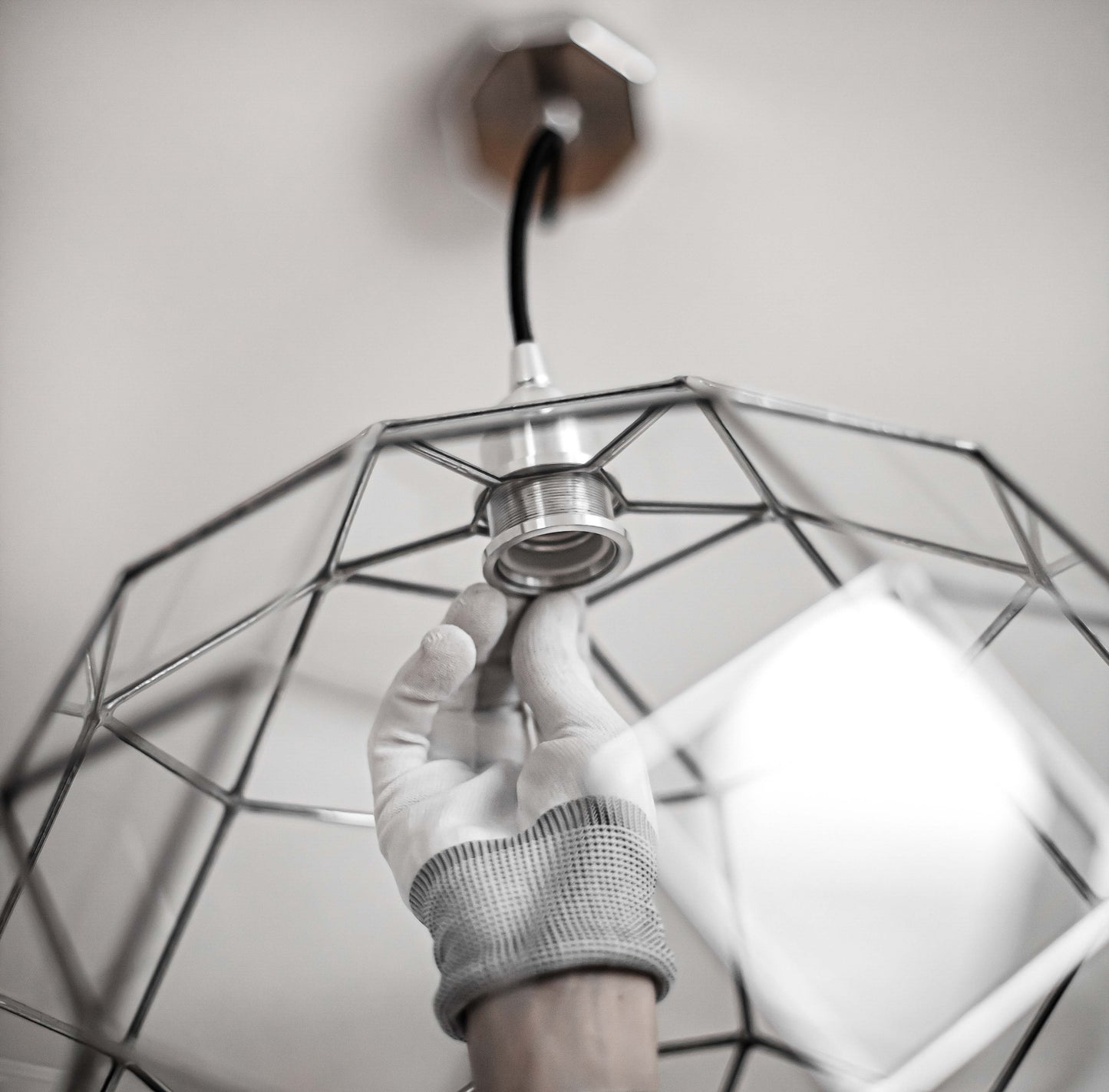 Rhombicosidodecahedron Geometric Glass Chandelier