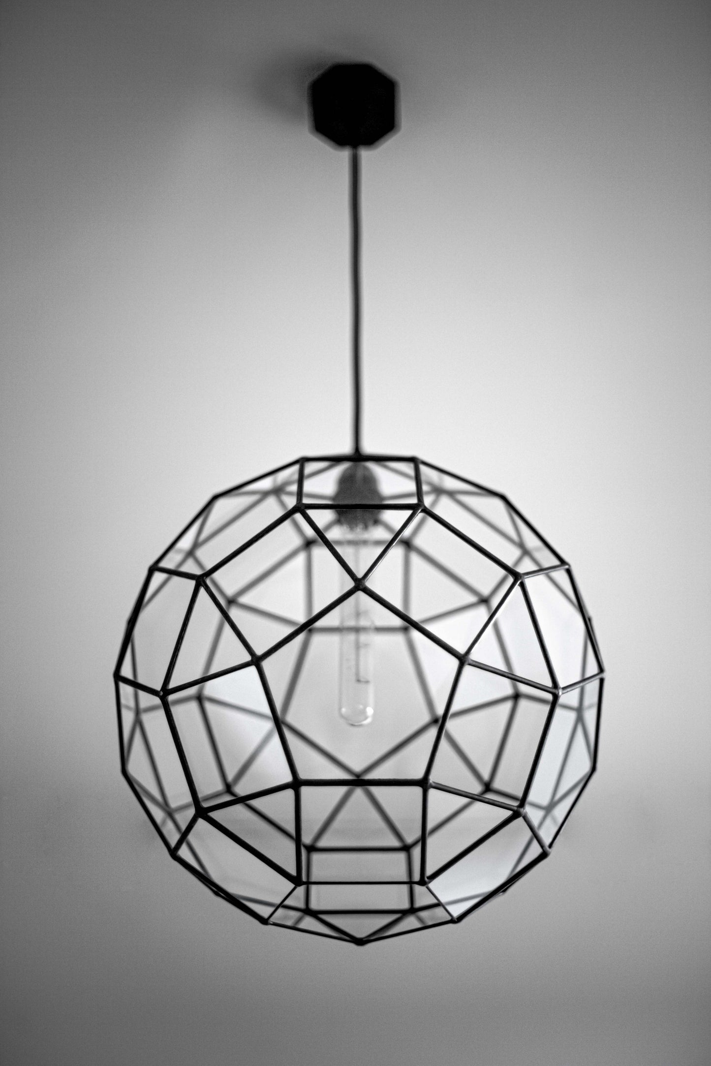 Rhombicosidodecahedron Geometric Glass Chandelier