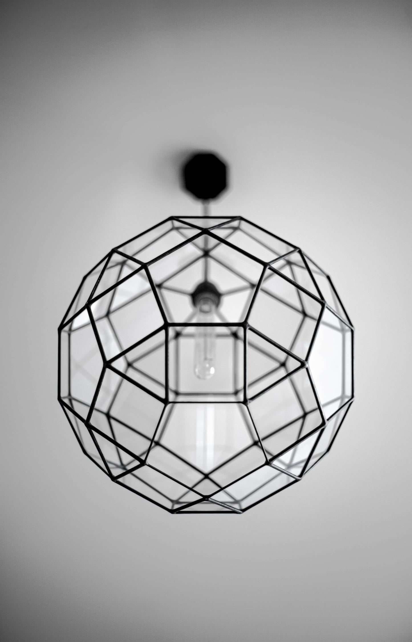 Rhombicosidodecahedron Geometric Glass Chandelier