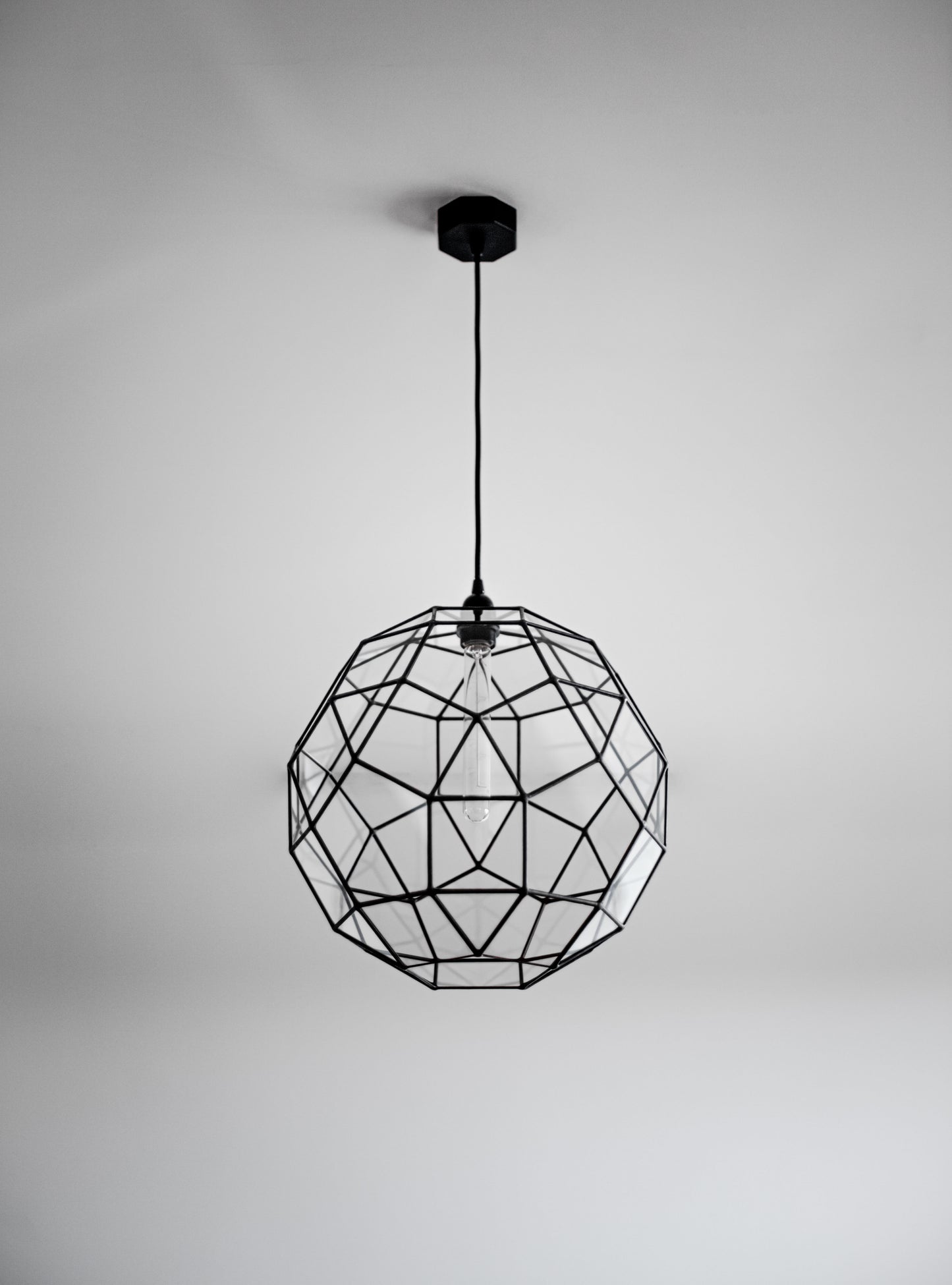 Rhombicosidodecahedron Geometric Glass Chandelier