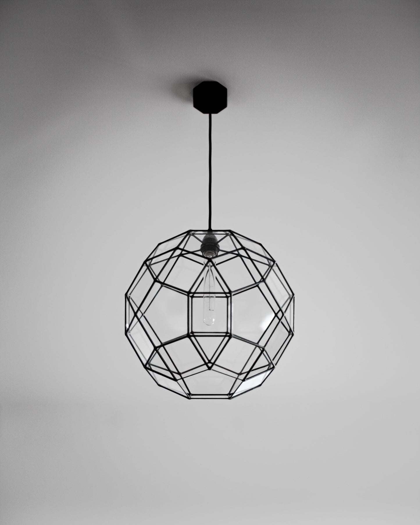 Rhombicosidodecahedron Geometric Glass Chandelier