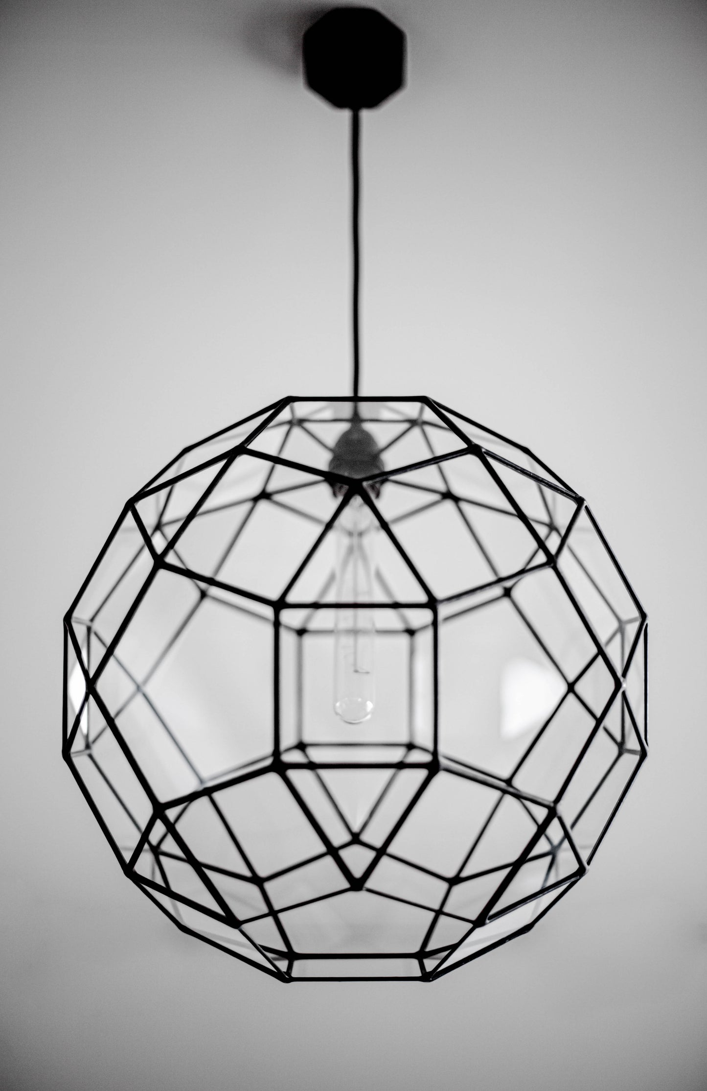 Rhombicosidodecahedron Geometric Glass Chandelier