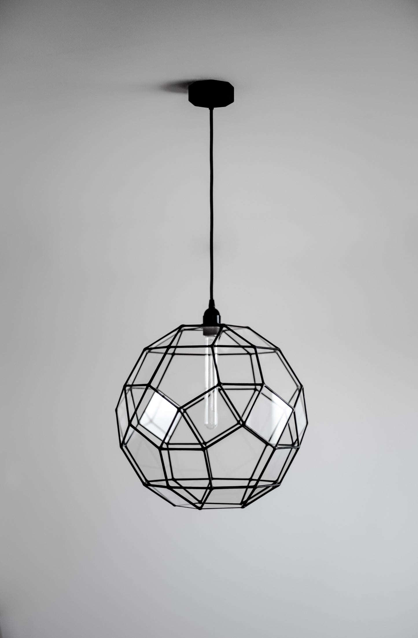 Rhombicosidodecahedron Geometric Glass Chandelier