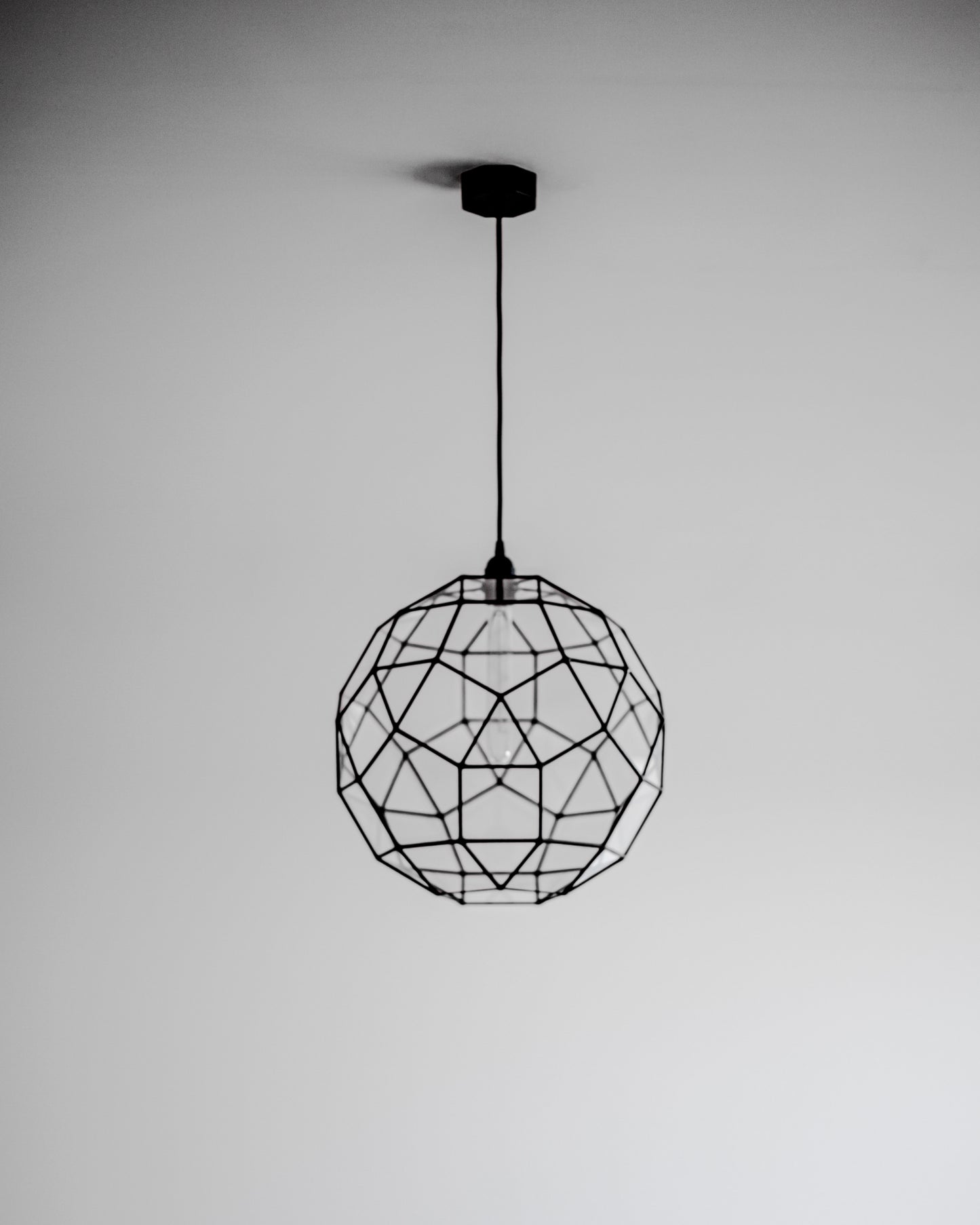 Rhombicosidodecahedron Geometric Glass Chandelier