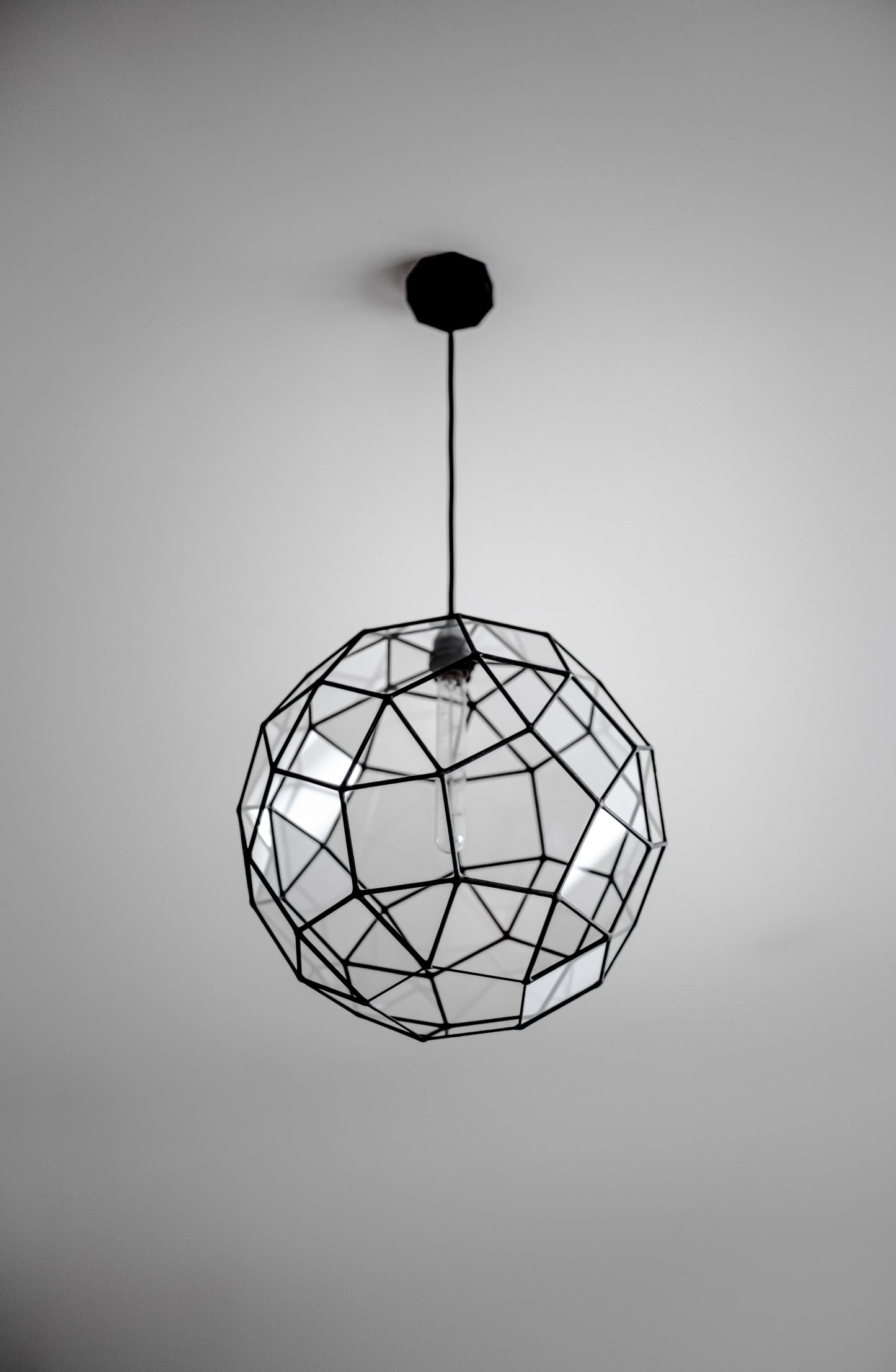 Rhombicosidodecahedron Geometric Glass Chandelier