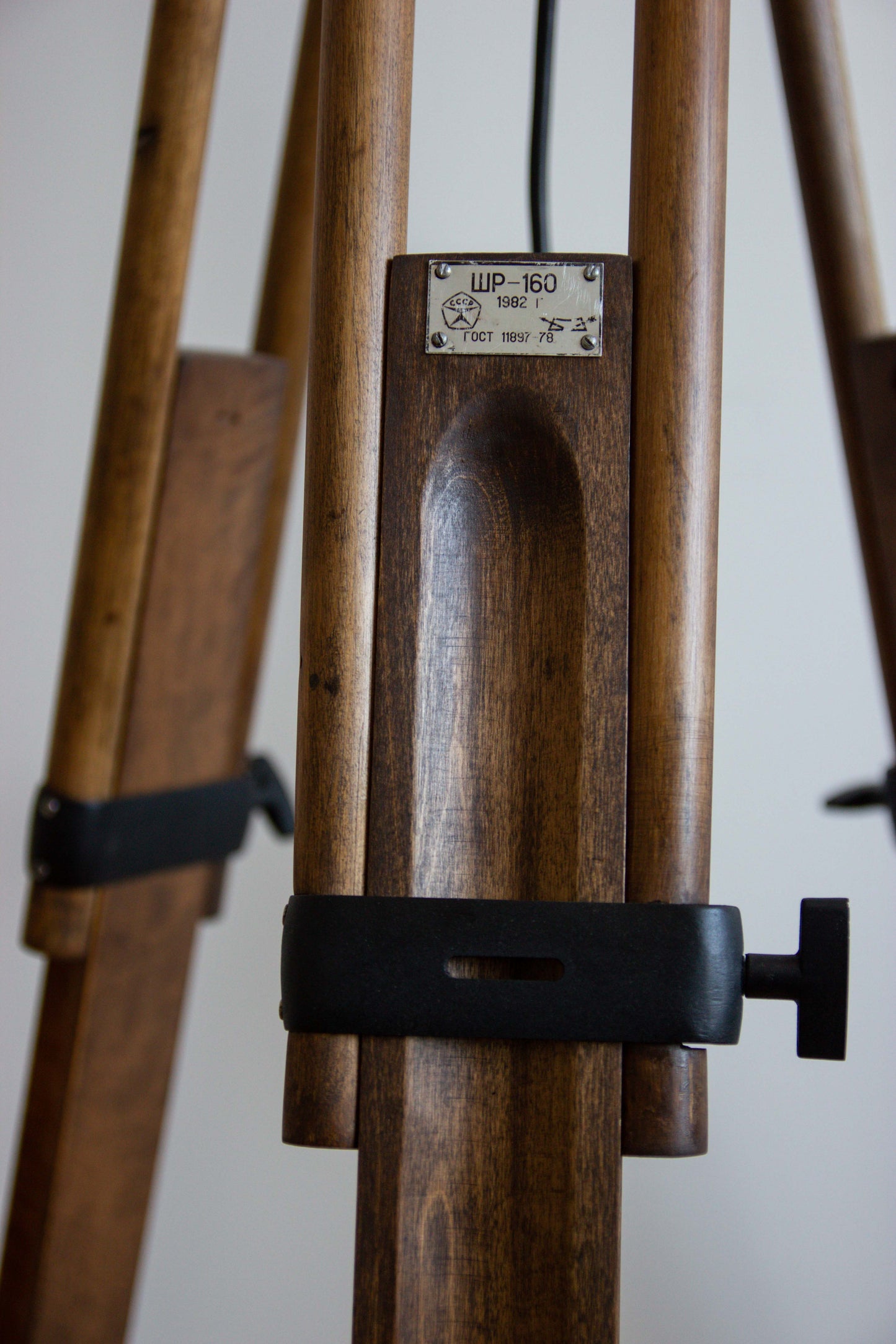 Old Wood Tripod With Glass Geometric With Pentakis Dodecahedron