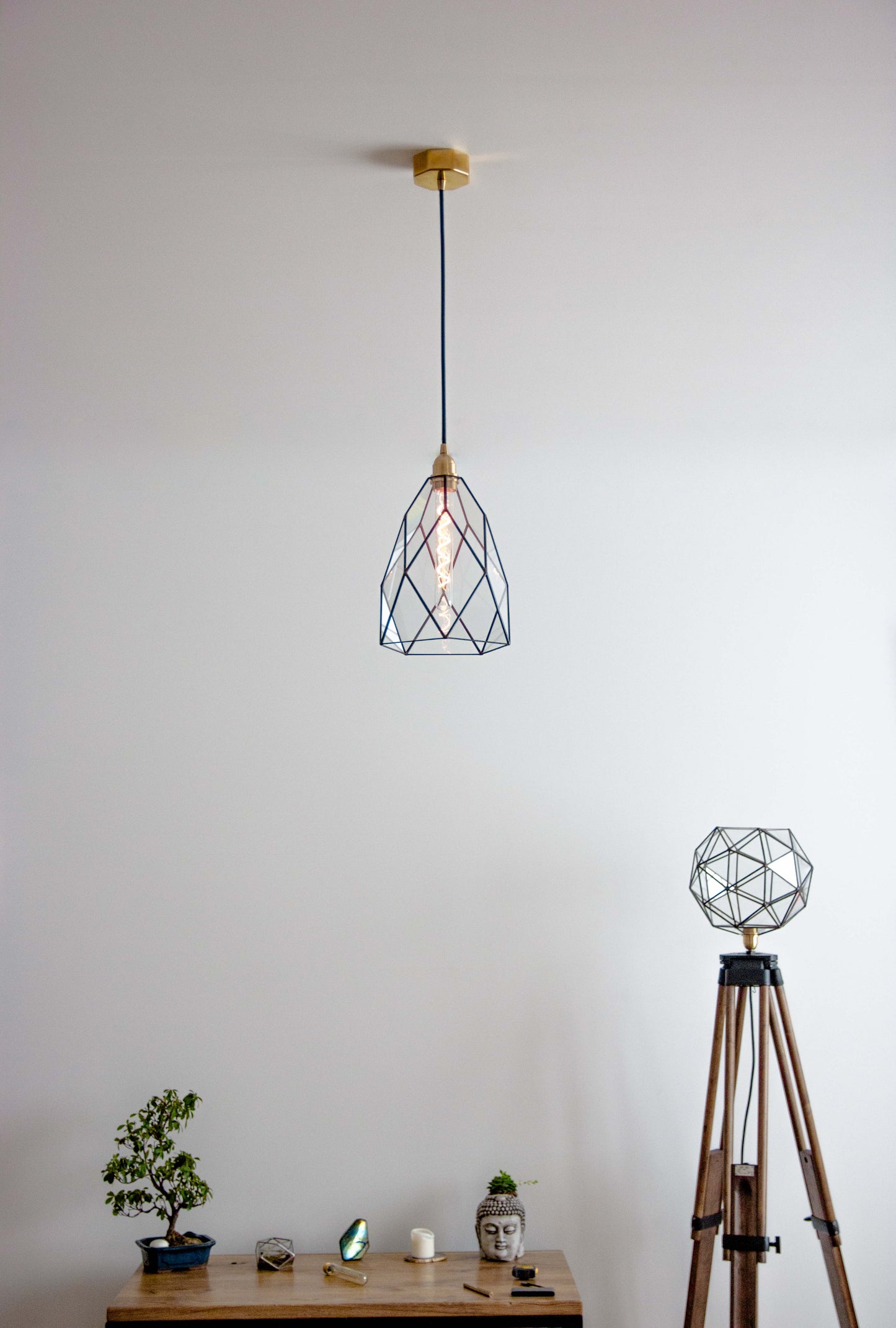 Cafe Classic Geometric Glass Chandelier