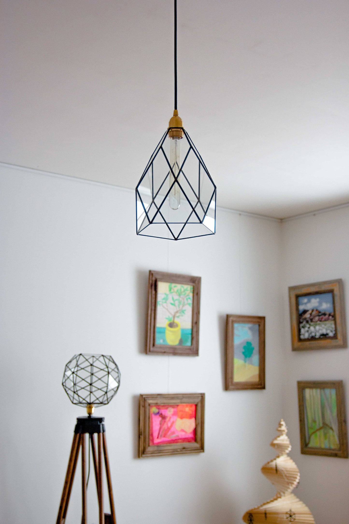 Cafe Classic Geometric Glass Chandelier