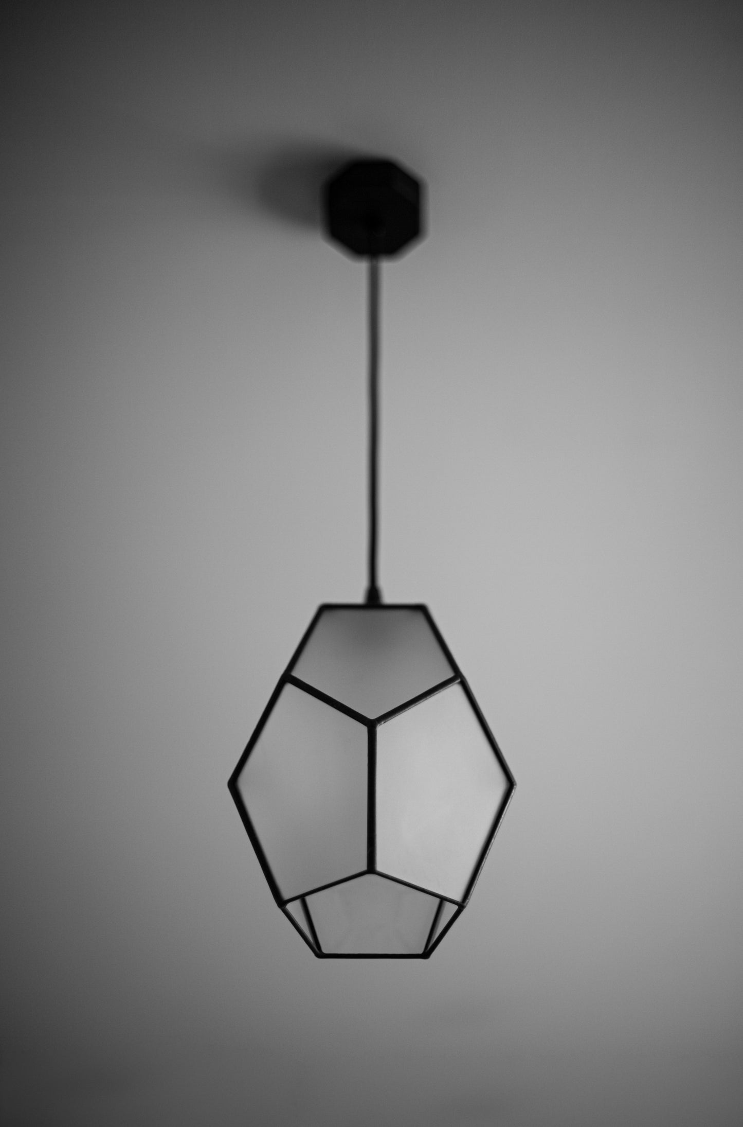 Удлиненный додекаэдр Матовая стеклянная геометрическая люстра