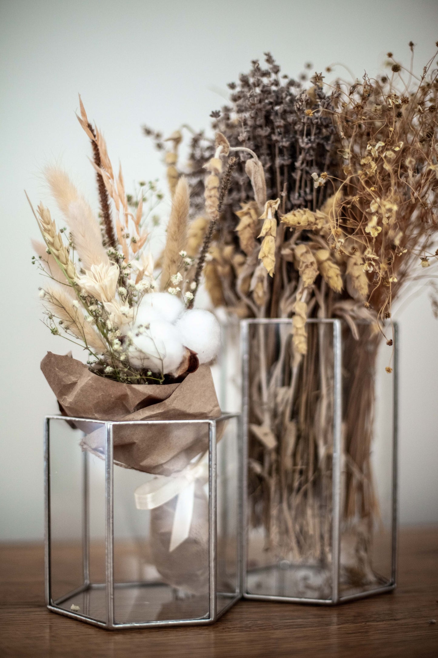 Hexagonal Glass Vase Set