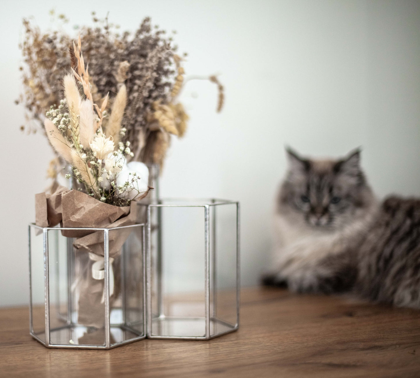 Hexagonal Glass Vase Set