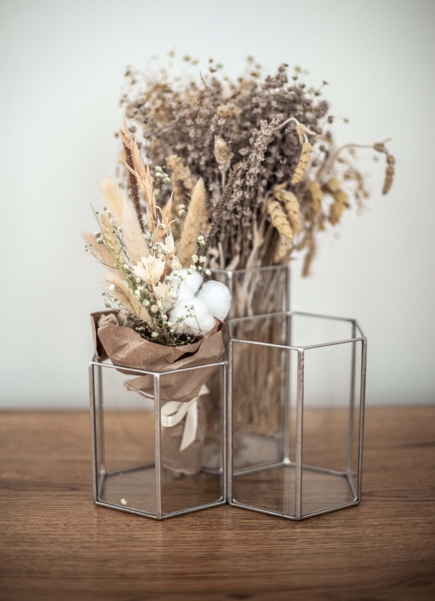 Hexagonal Glass Vase Set