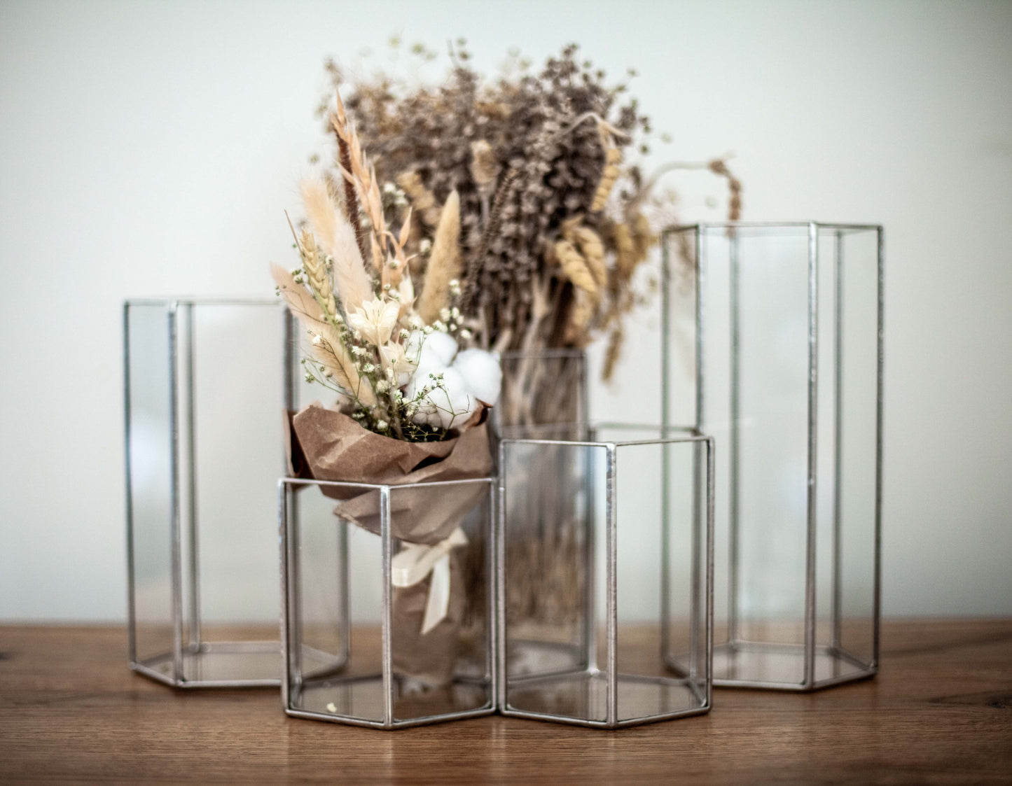 Hexagonal Glass Vase Set