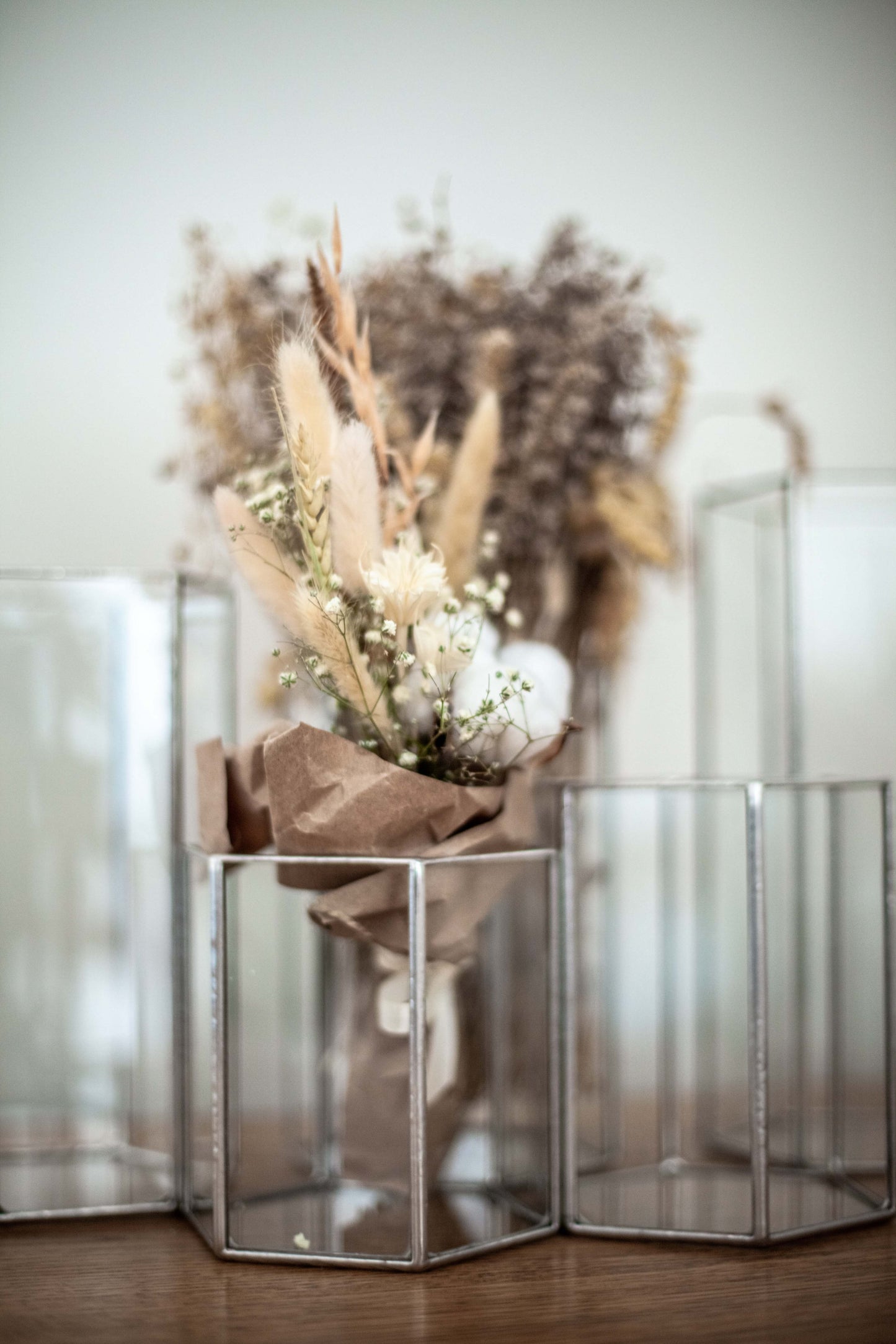 Hexagonal Glass Vase Set