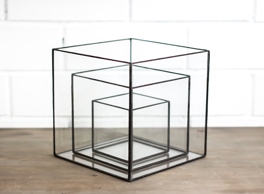 Кубический стеклянный горшок (набор из 3 шт.)
